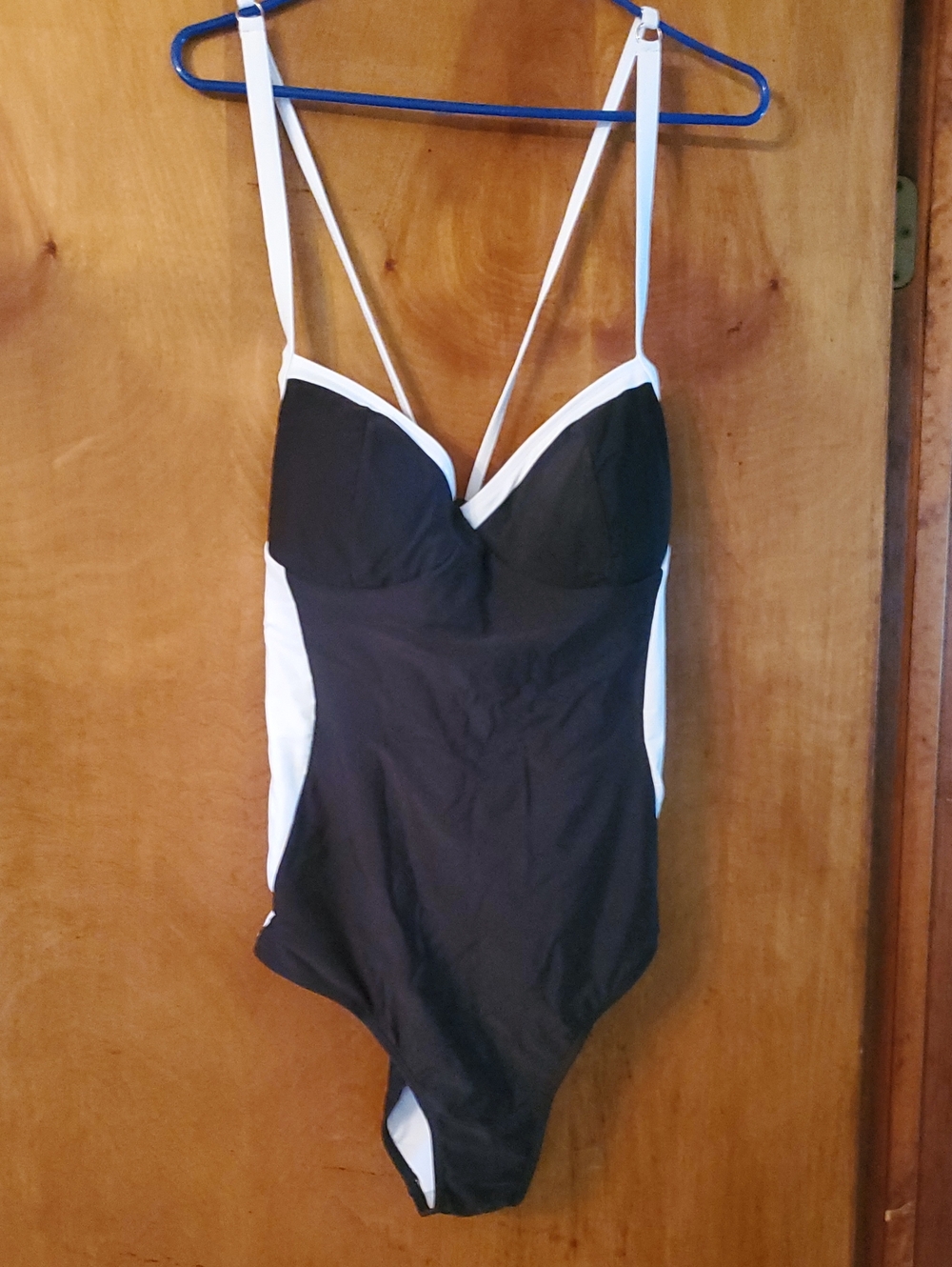 Womens Black and White One-Piece Swimsuit - Brand